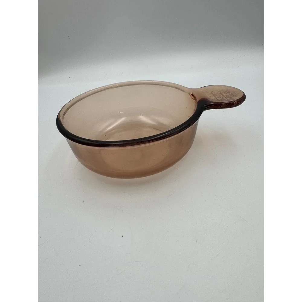 Corning Vision Amber Glass Grab-It Bowl V-150-B Vintage‎ USA Made Brown Cookware